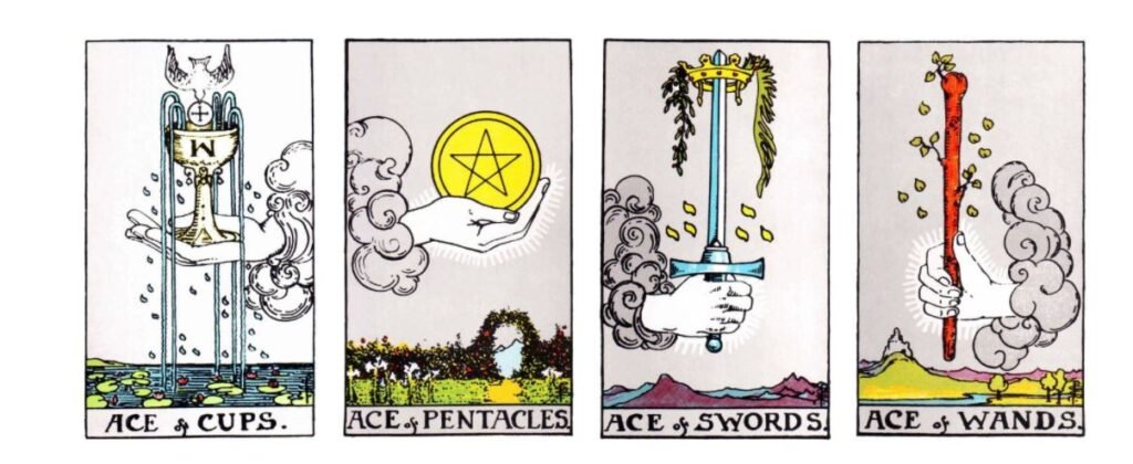 Ace of Swords, Wands, Pentacles and Cups