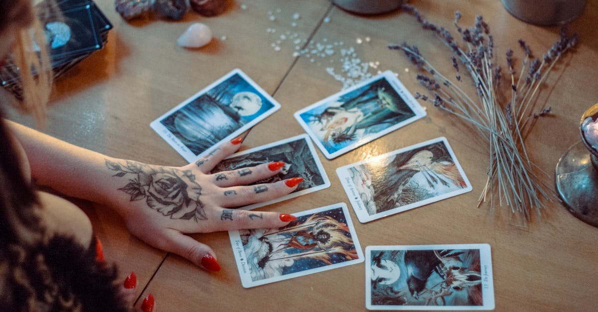 Assorted Tarot Cards On Table
